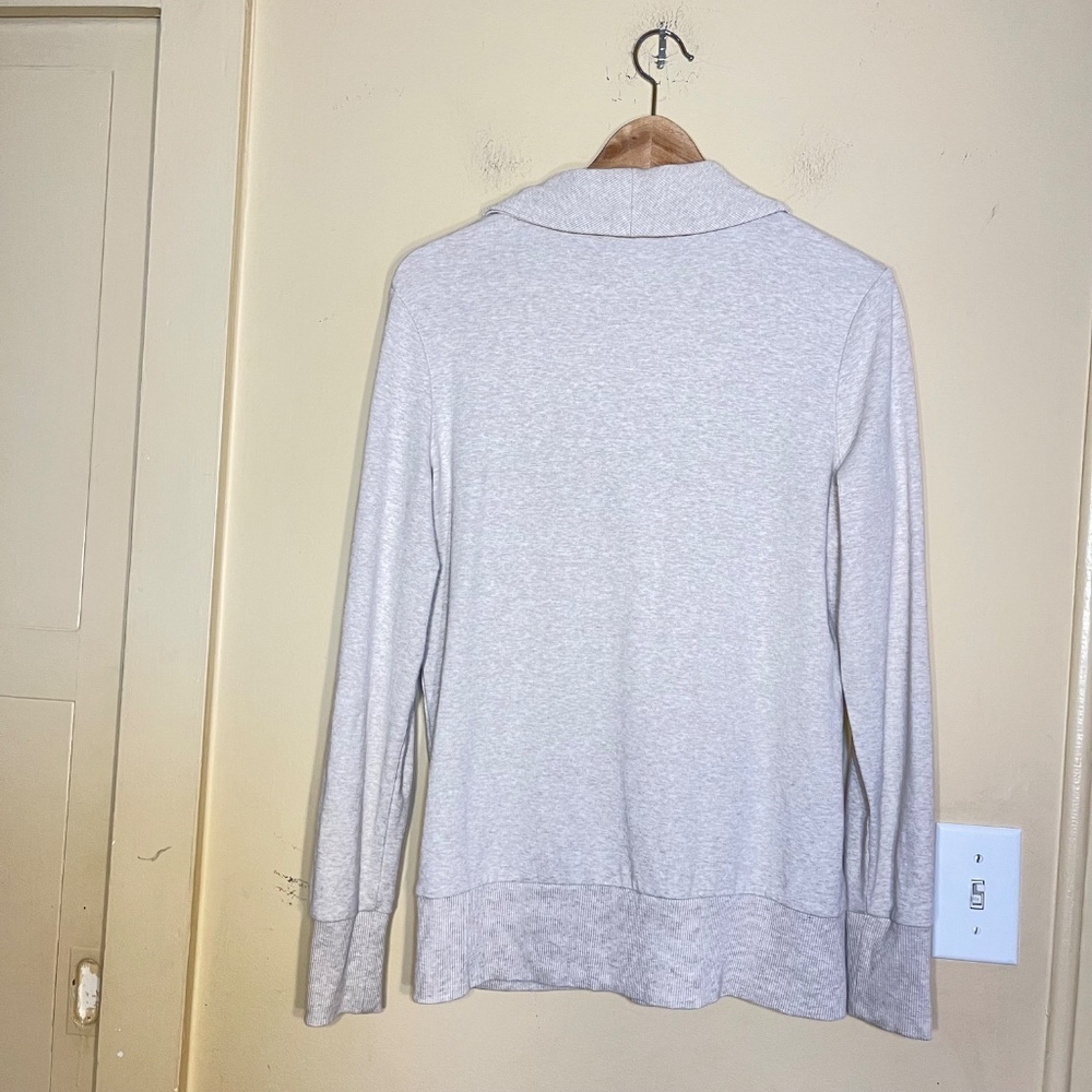 Banana Republic Light Gray Shawl Collar Sweatshirt - Picture 2 of 7